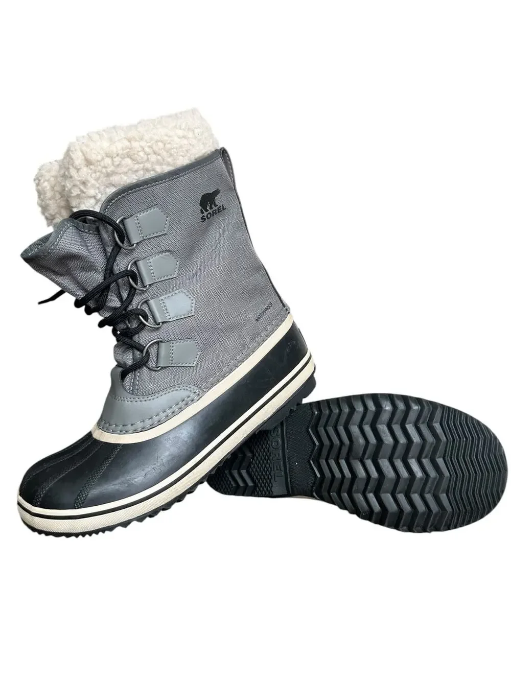 Sorel Snow Boots Women's 7.5 Quarry Black Waterproof Insulated Winter Carnival
